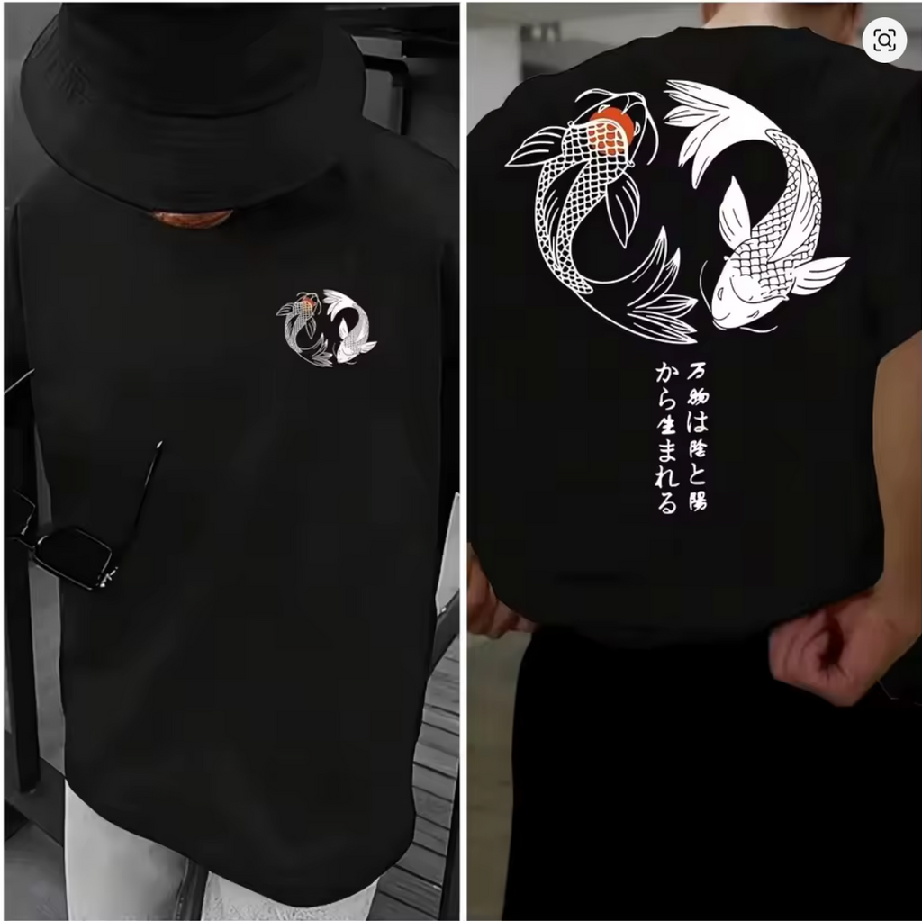 Camiseta Carpas Koi Yin Yang | Japanese Streetwear