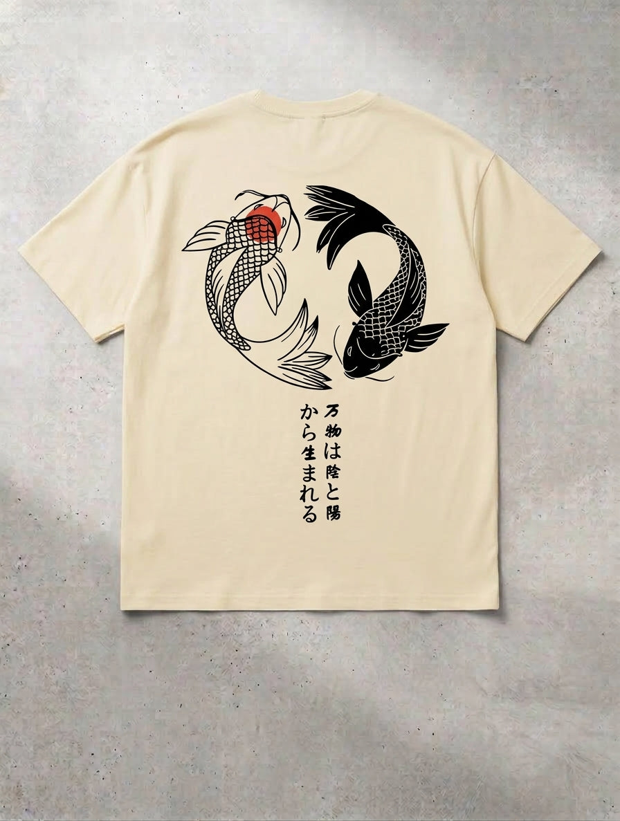 Camiseta Carpas Koi Yin Yang | Japanese Streetwear
