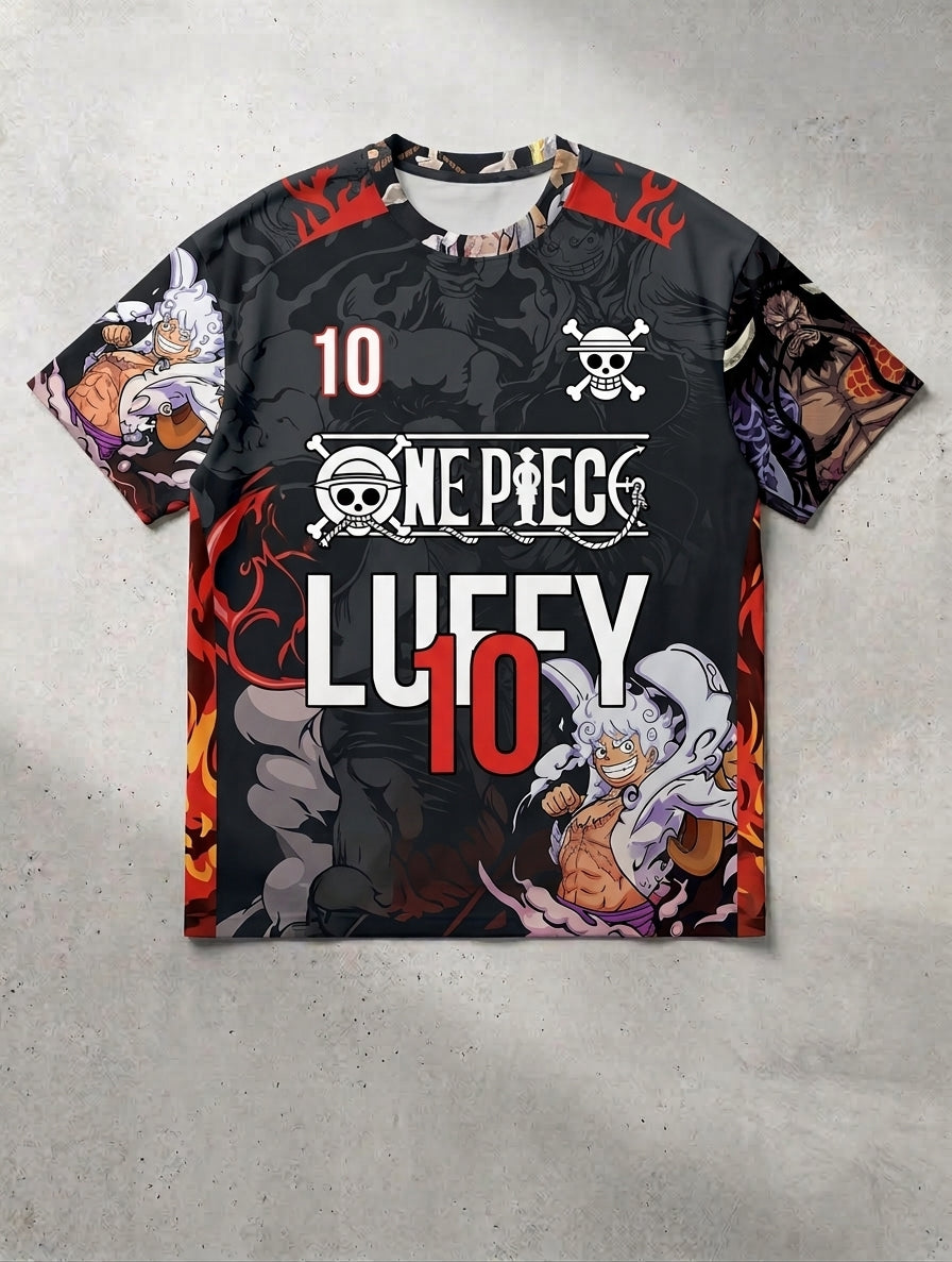 Camiseta One Piece — Edición Especial Fútbol | Jersey Anime Unisex Niños y Adultos | Poliéster