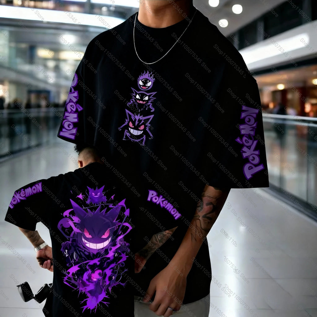 Camiseta Pokémon Gengar — Estampado Anime | Oversize Algodón | Streetwear Hombre Mujer Manga Corta