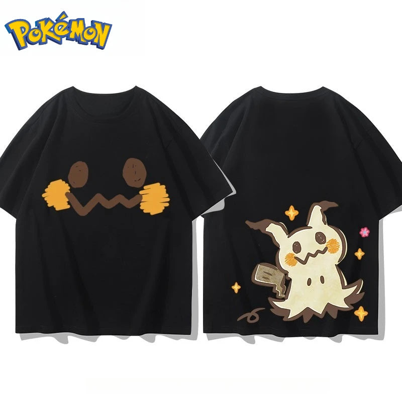 Camiseta Pokémon Mimikyu — Estampado Doble Cara | Oversize Algodón | Unisex Manga Corta Anime