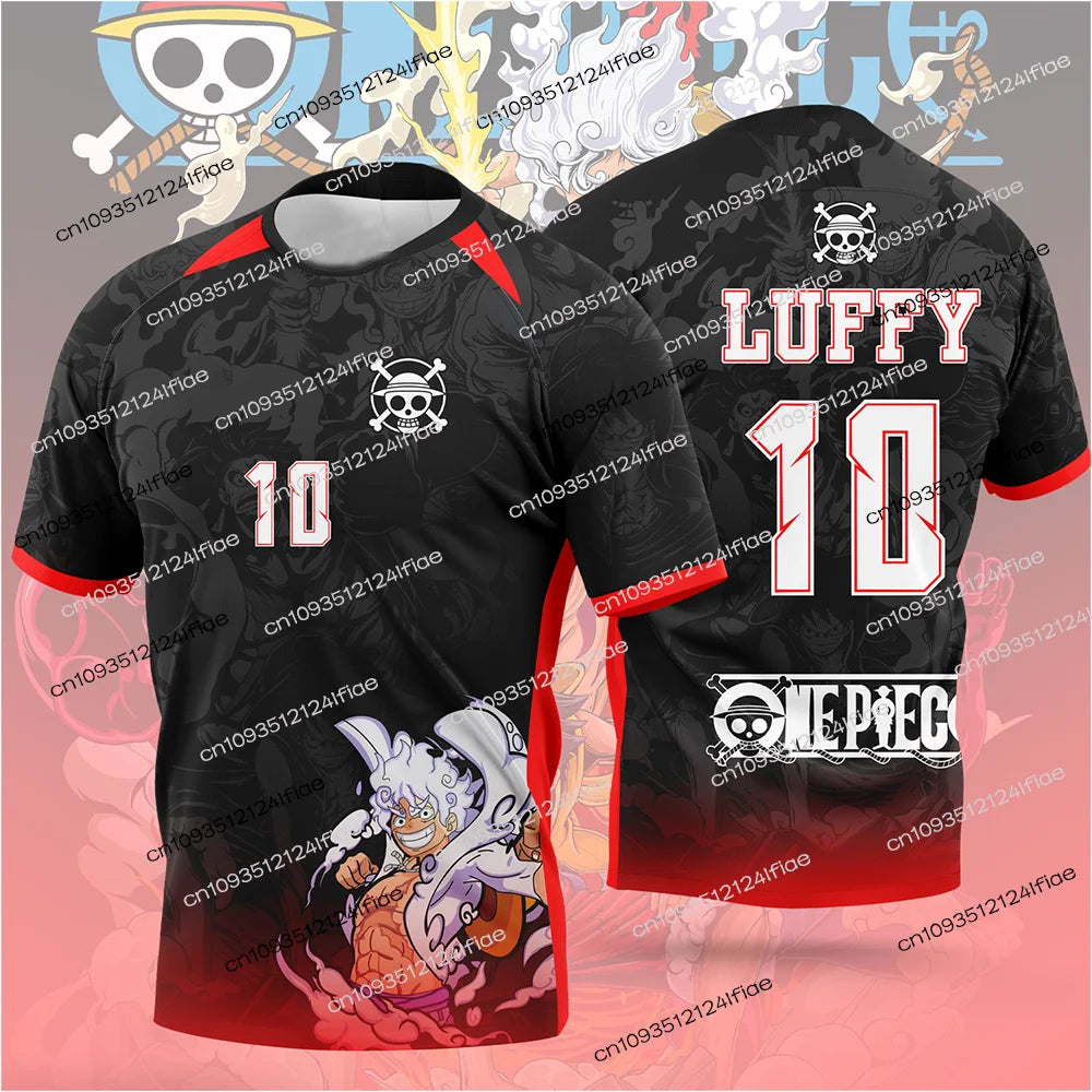 Camiseta One Piece — Edición Especial Fútbol | Jersey Anime Unisex Niños y Adultos | Poliéster