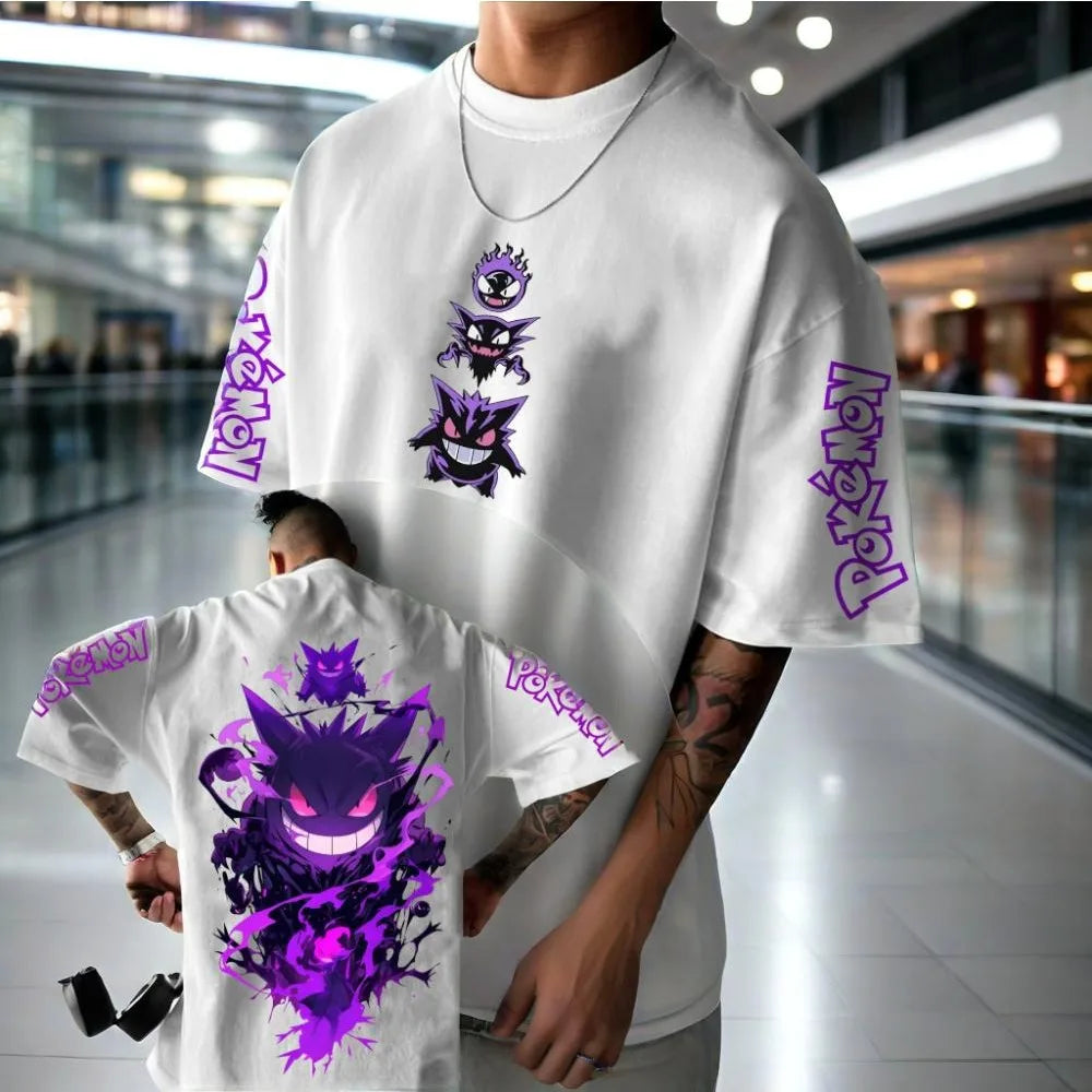 Camiseta Pokémon Gengar — Estampado Anime | Oversize Algodón | Streetwear Hombre Mujer Manga Corta