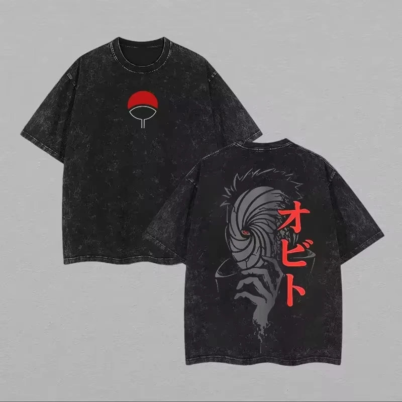 Camiseta Naruto — Obito Uchiha Oversize | Algodón 100% | Unisex Streetwear Anime Manga Corta