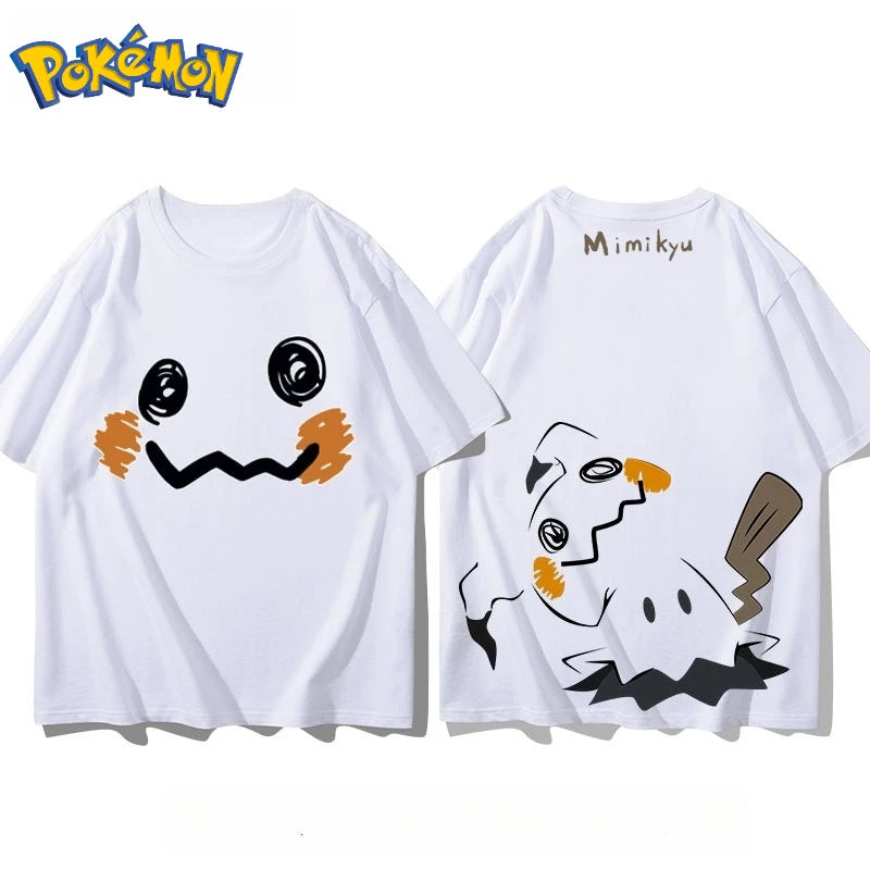 Camiseta Pokémon Mimikyu — Estampado Doble Cara | Oversize Algodón | Unisex Manga Corta Anime