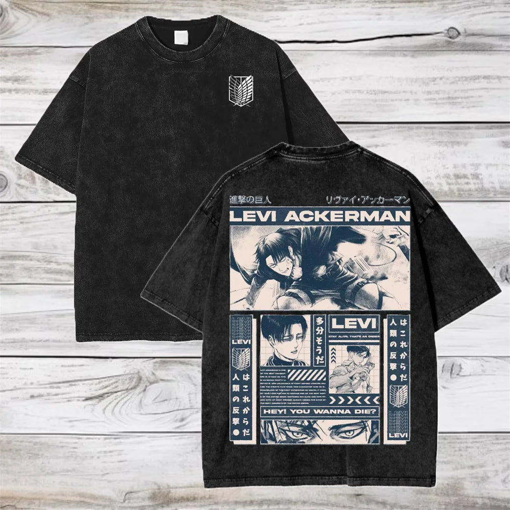 Camiseta Attack on Titan — Streetwear Anime Unisex Manga Corta