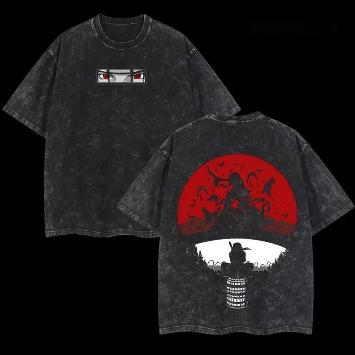 Camiseta Naruto — Itachi Luna de Sangre | Streetwear Unisex Manga Corta