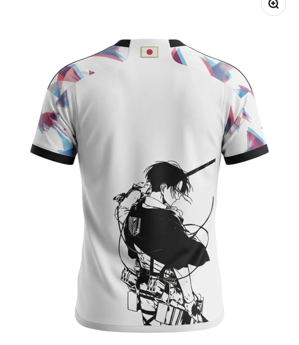 Jersey Attack on Titan — Fútbol Anime 3D | Secado Rápido Deportivo | Poliéster Hombre Mujer Manga Corta