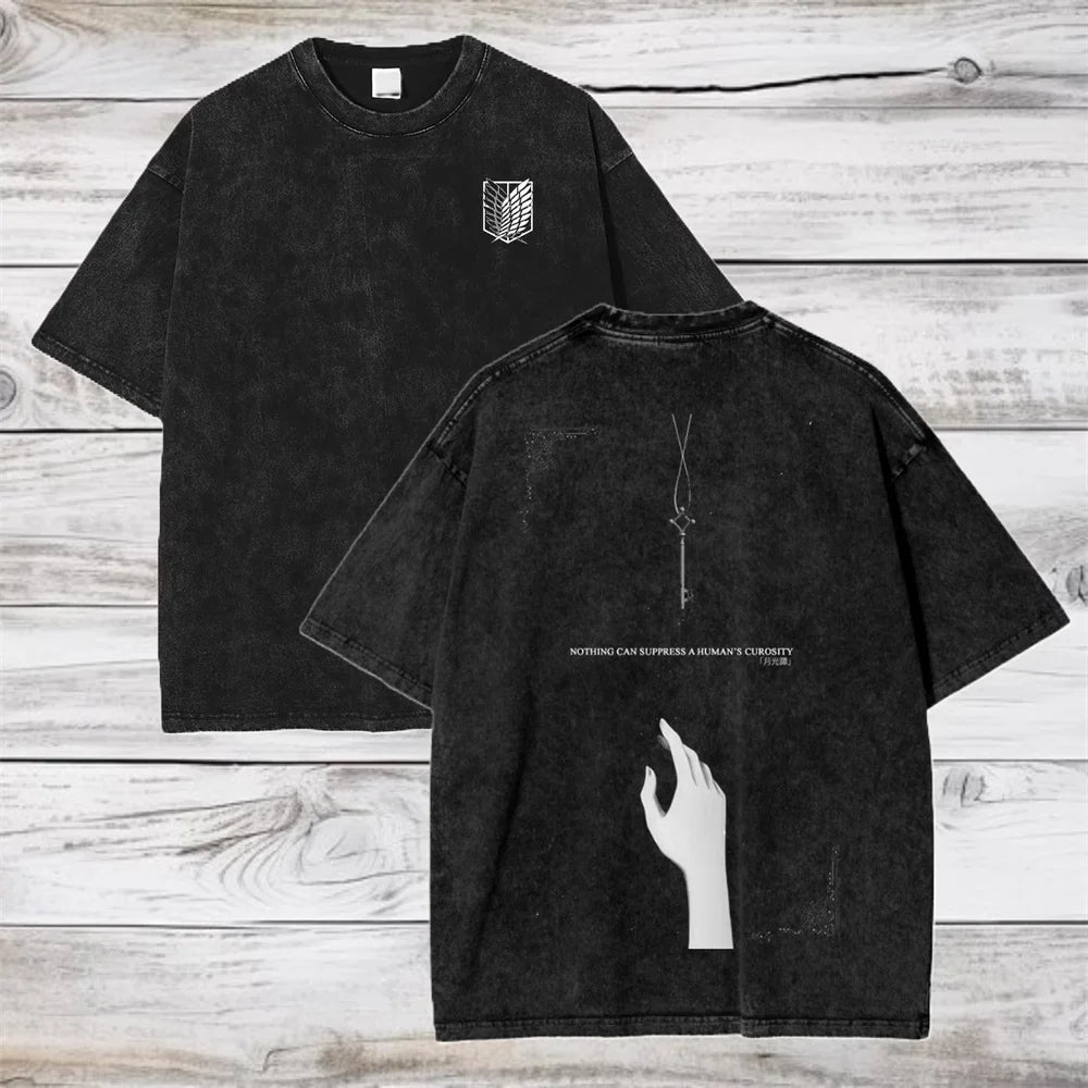 Camiseta Attack on Titan — Streetwear Anime Unisex Manga Corta