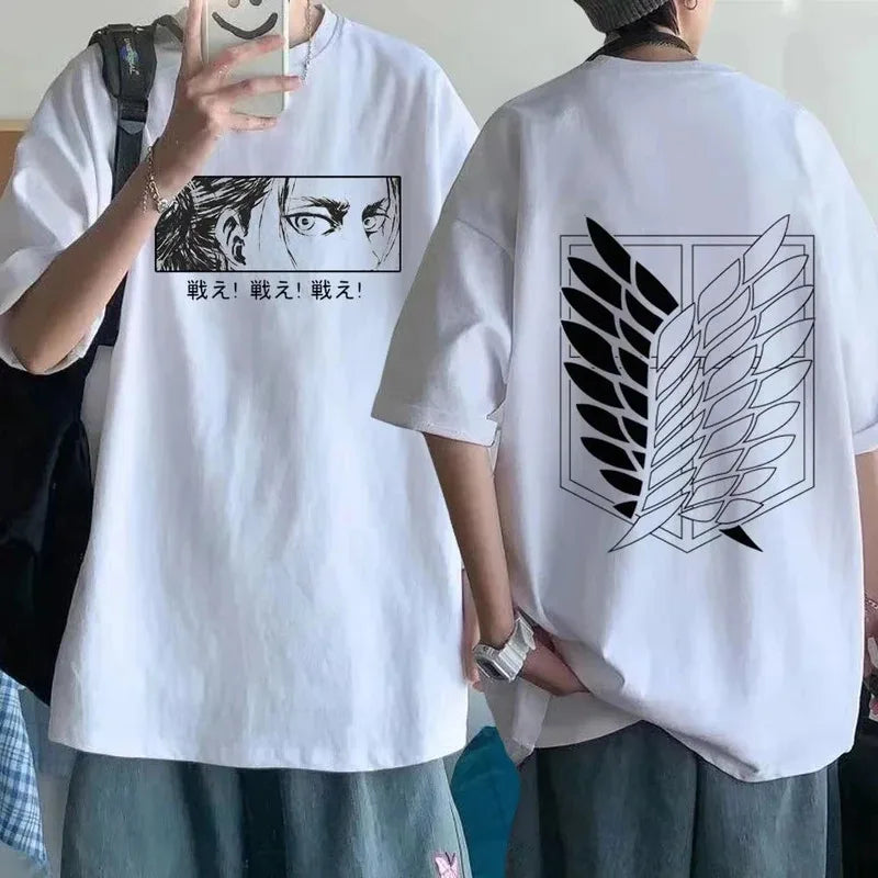 Camiseta Attack on Titan — Eren Yeager Shingeki No Kyojin | Algodón Alta Calidad | Streetwear Harajuku Unisex