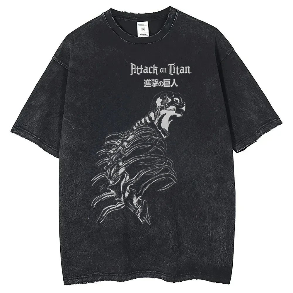 Camiseta Attack on Titan — Streetwear Anime Unisex Manga Corta