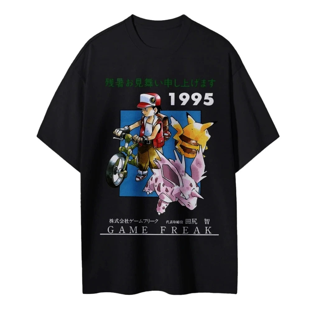 Camiseta Pokémon 1995 Vintage — Pikachu Game Freak | Retro Japonés | Unisex