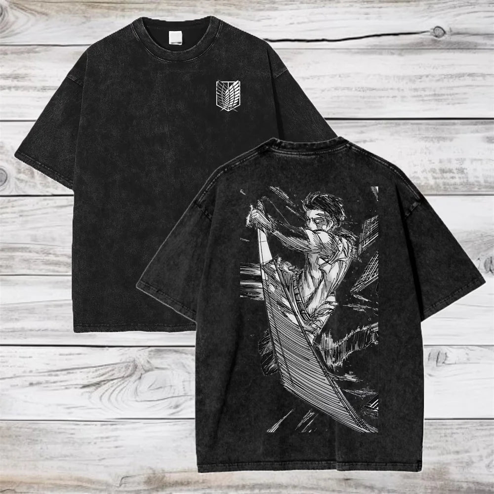 Camiseta Attack on Titan — Streetwear Anime Unisex Manga Corta