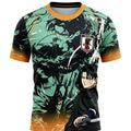 Jersey Attack on Titan — Fútbol Anime 3D | Secado Rápido Deportivo | Poliéster Hombre Mujer Manga Corta