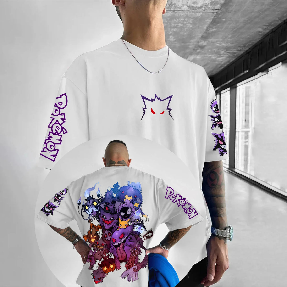 Camiseta Pokémon Gengar — Estampado Anime | Oversize Algodón | Streetwear Hombre Mujer Manga Corta