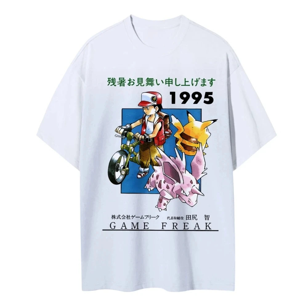 Camiseta Pokémon 1995 Vintage — Pikachu Game Freak | Retro Japonés | Unisex