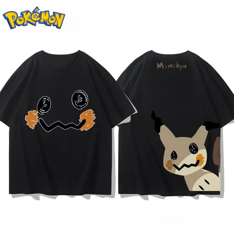 Camiseta Pokémon Mimikyu — Estampado Doble Cara | Oversize Algodón | Unisex Manga Corta Anime