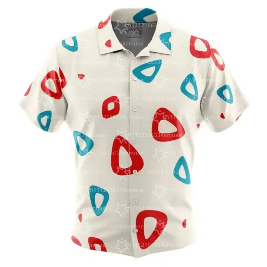 Camisa Hawaiana Snorlax — Estampado Tropical Anime | Aloha | Unisex Niños y Adultos Y2K