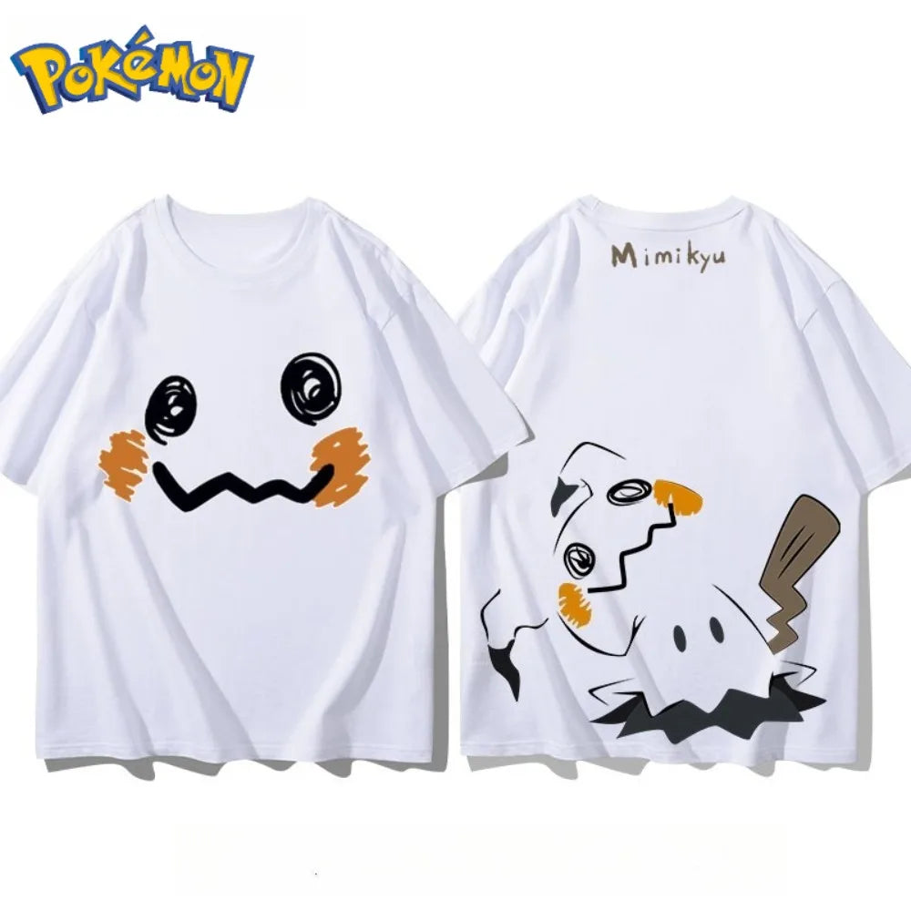 Camiseta Pokémon Mimikyu — Estampado Doble Cara | Oversize Algodón | Unisex Manga Corta Anime