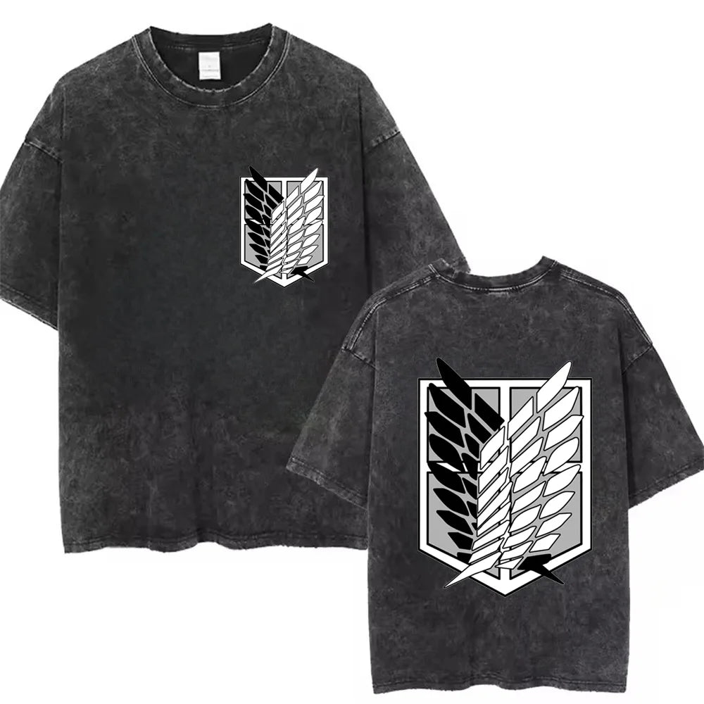 Camiseta Attack on Titan — Streetwear Anime Unisex Manga Corta