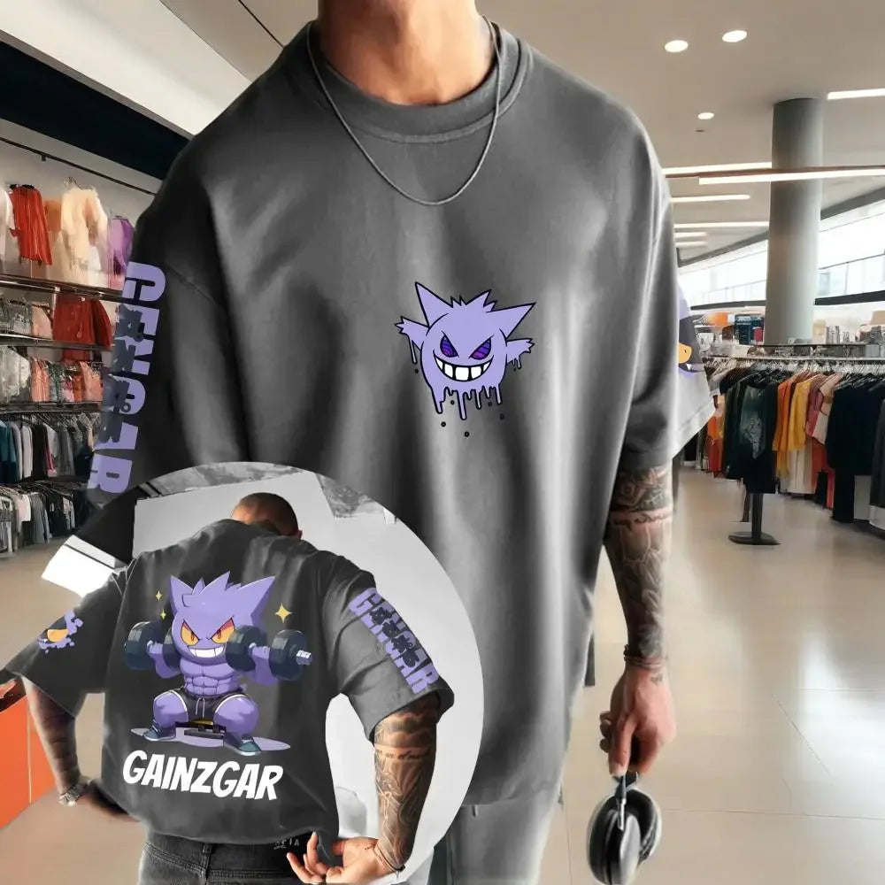 Camiseta Pokémon Gengar — Estampado Anime | Oversize Algodón | Streetwear Hombre Mujer Manga Corta