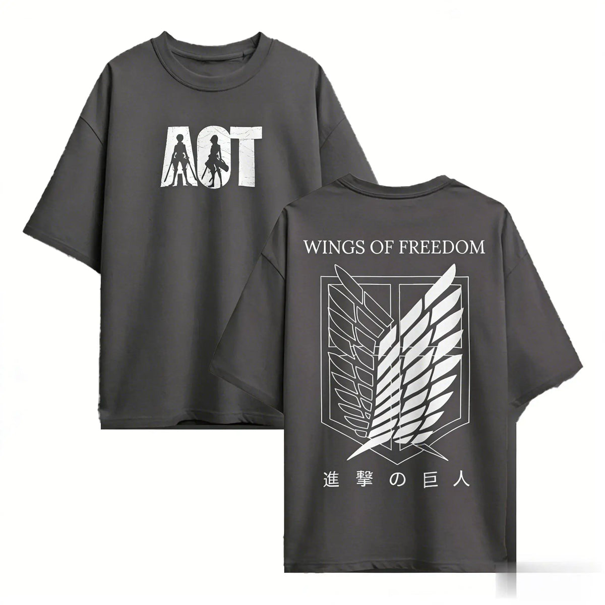 Camiseta Attack on Titan — Gráfica Anime | Oversize Manga Corta | Streetwear Y2K Unisex Algodón